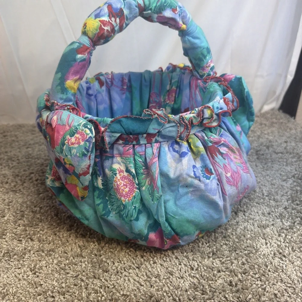 Large Handmade Fabric Basket~Country Kitchen~Farmhouse ~ Flower THEMED MATERIALS